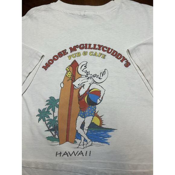 VTG 80s Waikiki Beach Party Hawaii Moose McGilly Cuddys Pub & Cafe Shirt Size XL - Picture 10 of 13